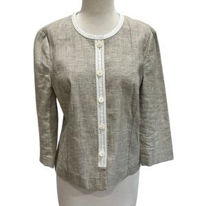 Worth Linen and Leather Blazer